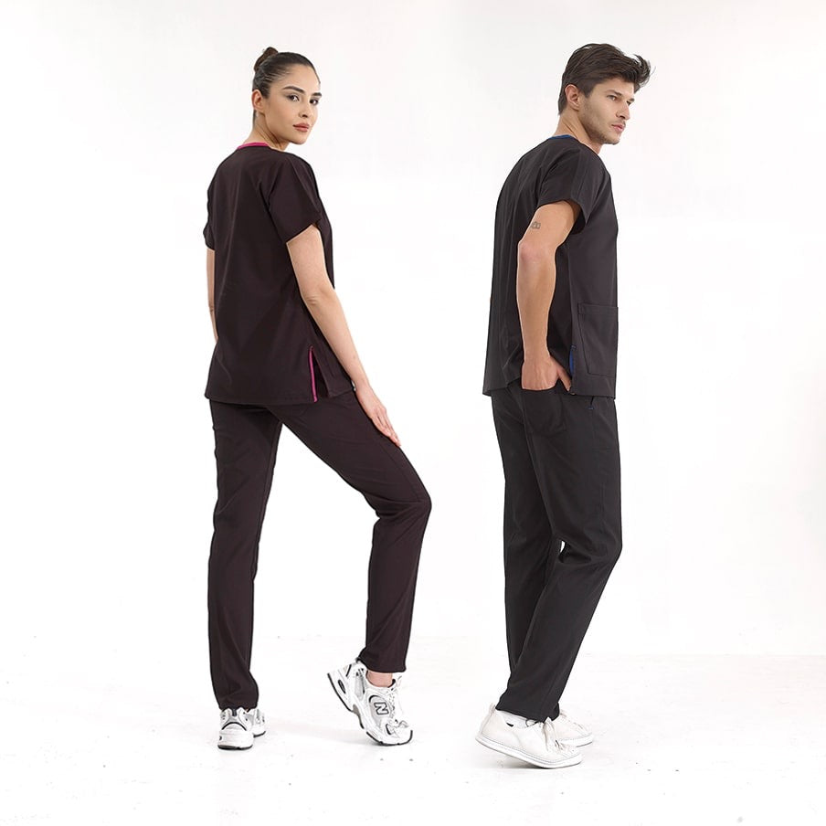 Unisex Medical Scrub Set - Black